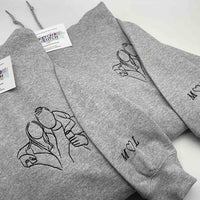 Adult hoodie personalised portrait outline - left chest