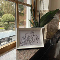 Personalised photo outline framed illustration - Sketch & Stitch