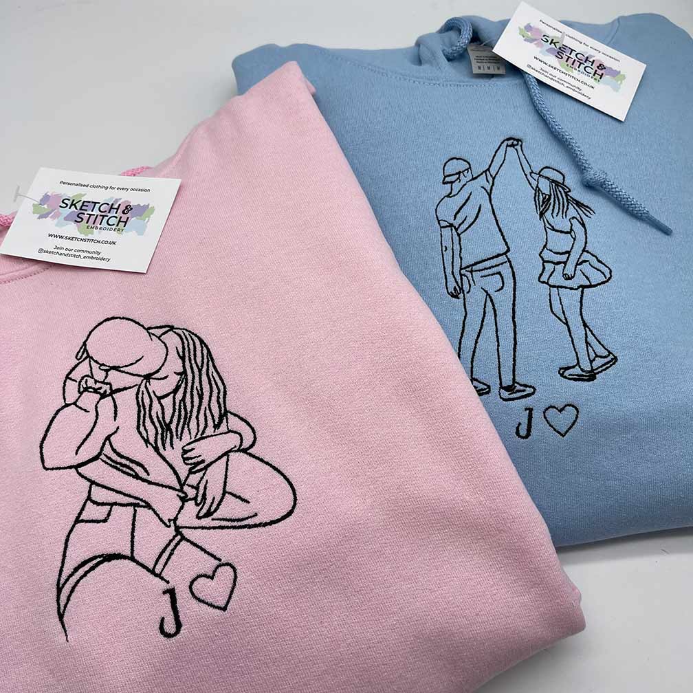 Adult hoodie personalised photo outline