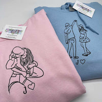 Adult hoodie personalised photo outline