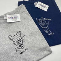Adult t-shirt personalised dog outline - Sketch & Stitch