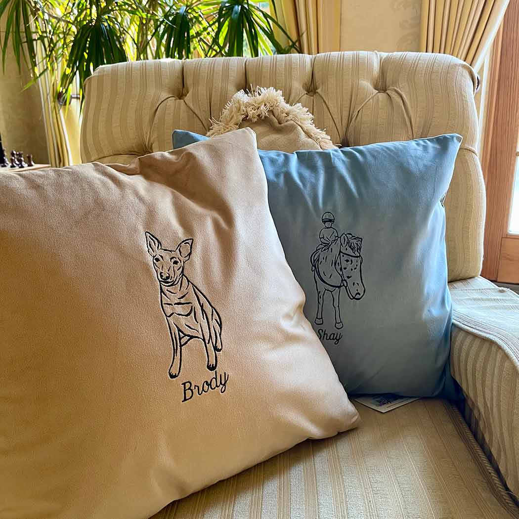Personalised photo outline cushion