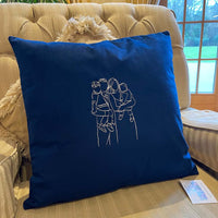 Valentine's Day gift personalised photo outline cushion - Sketch & Stitch