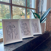 Personalised photo outline framed illustration - Sketch & Stitch