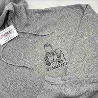Adult hoodie personalised portrait outline - left chest
