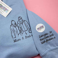 Adult sweatshirt personalised portrait outline- left chest