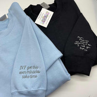 Adult sweatshirt personalised sleeve text - Sketch & Stitch
