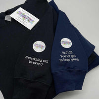 Adult sweatshirt personalised sleeve text - Sketch & Stitch