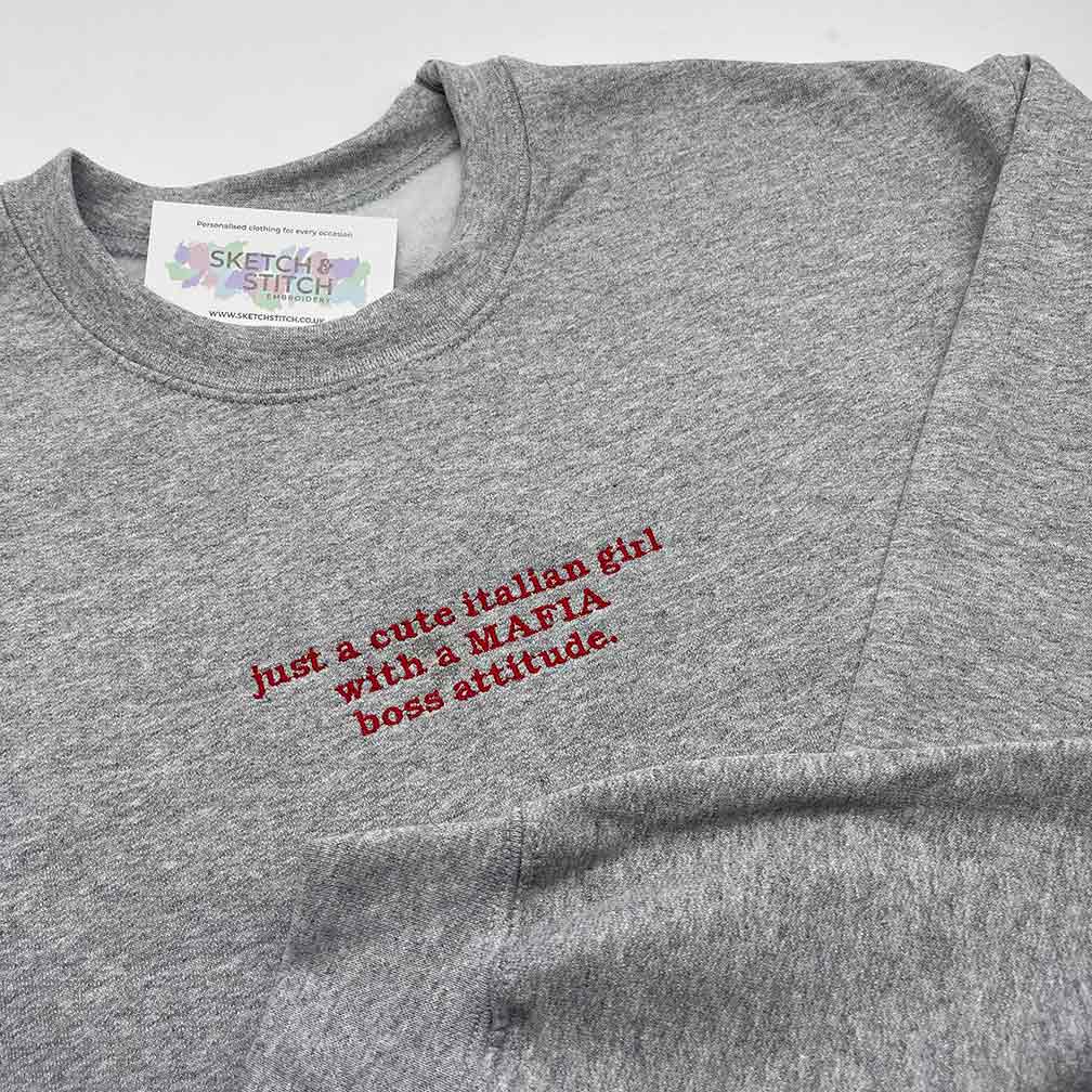 Adult sweatshirt personalised mini slogan - Sketch & Stitch