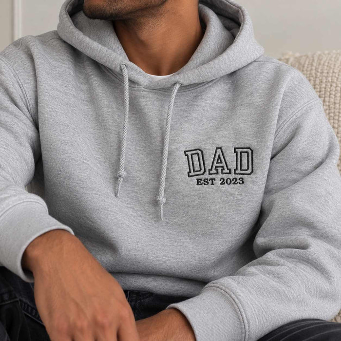 Personalised dad est. date embroidered hoodie