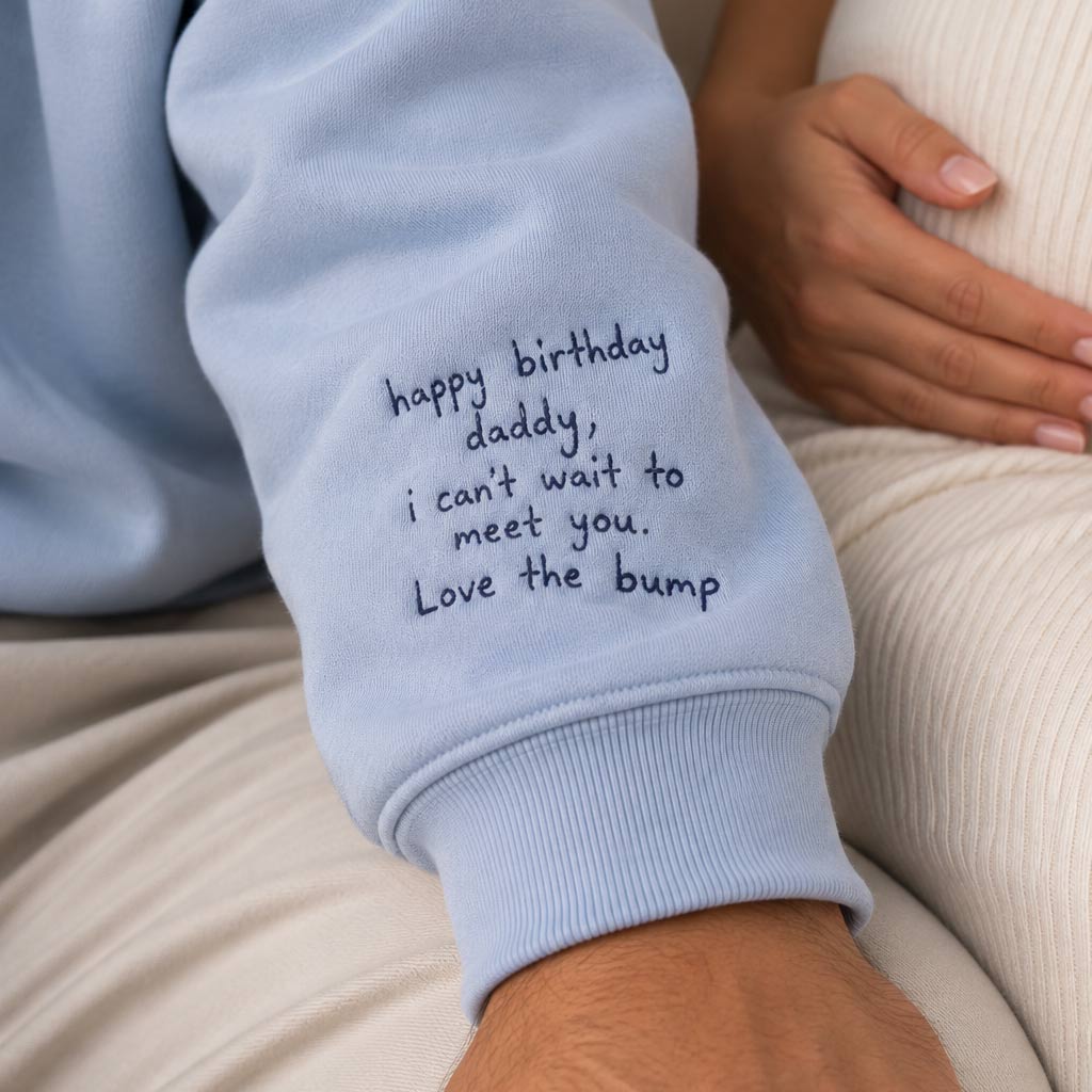 Personalised embroidered handwriting message hoodie