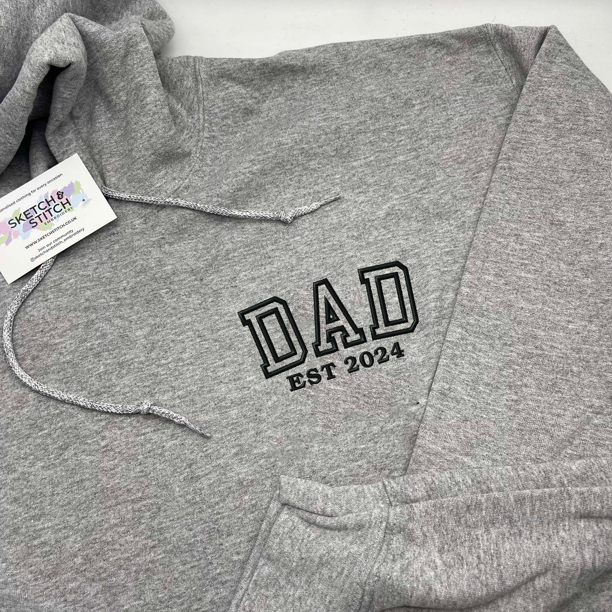Father's Day hoodie personalised Dad Est date