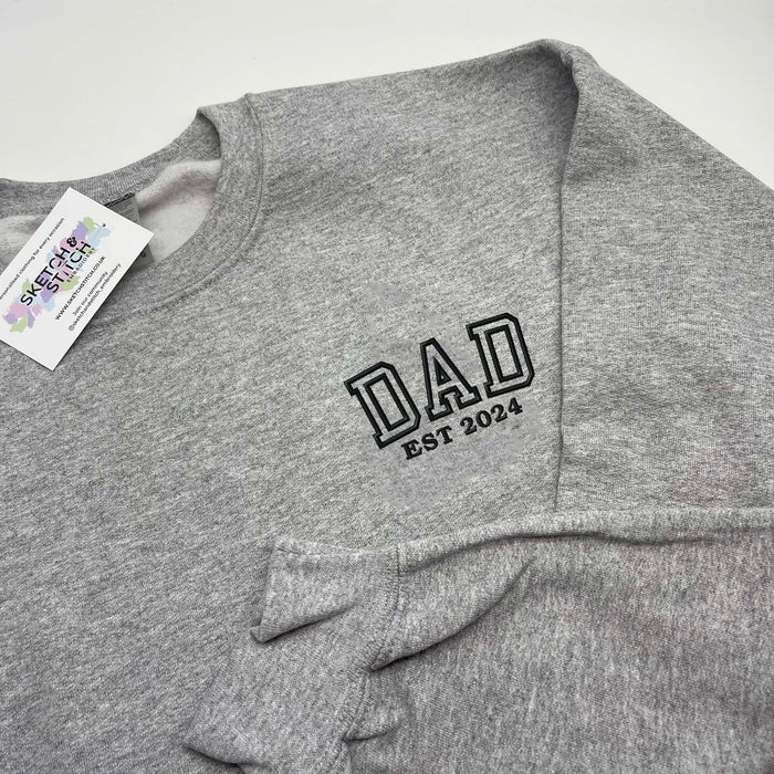 Father's day sweatshirt personalised Dad Est date