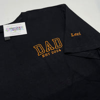 Father's Day t-shirt personalised Dad Est date