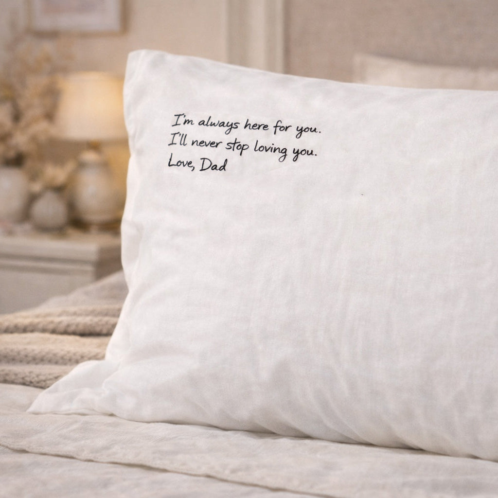 Personalised handwriting message pillowcase