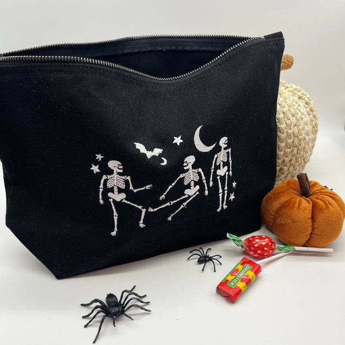 Halloween dancing skeleton pouch