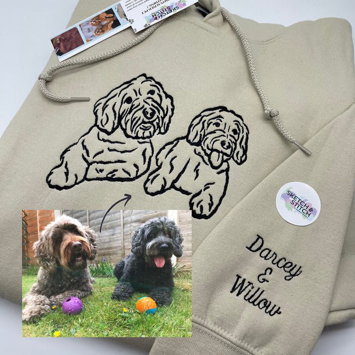 Adult hoodie personalised pet outline