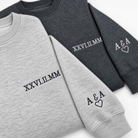 Personalised embroidered text sweatshirt - left chest
