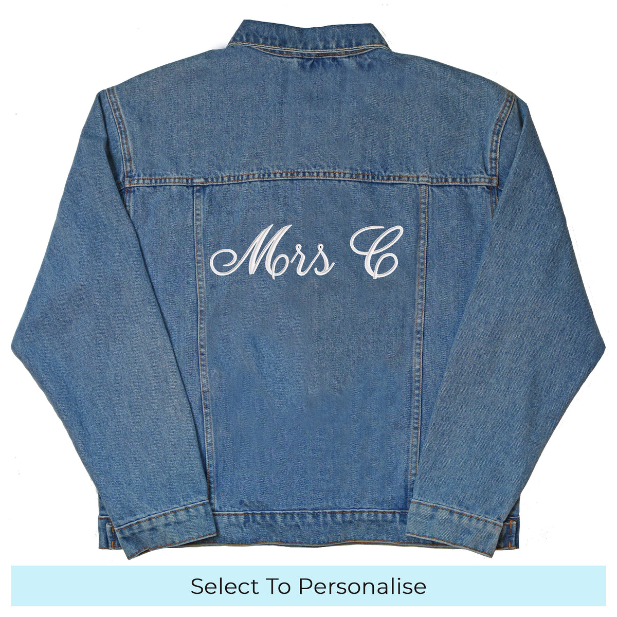 Women's denim jacket personalised text