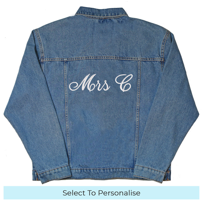 Women's denim jacket personalised text