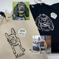 Adult hoodie personalised pet outline
