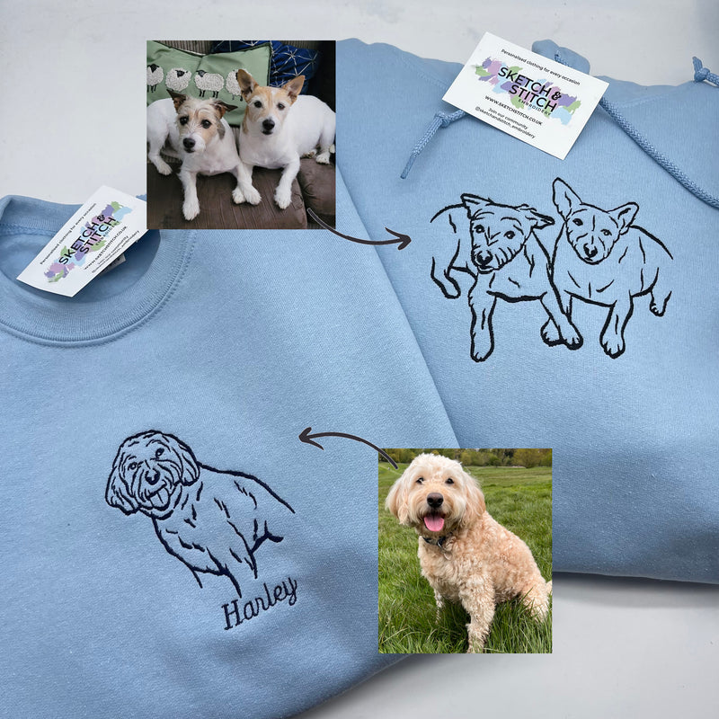 Adult hoodie personalised pet outline