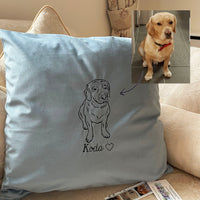 Personalised photo outline pet cushion