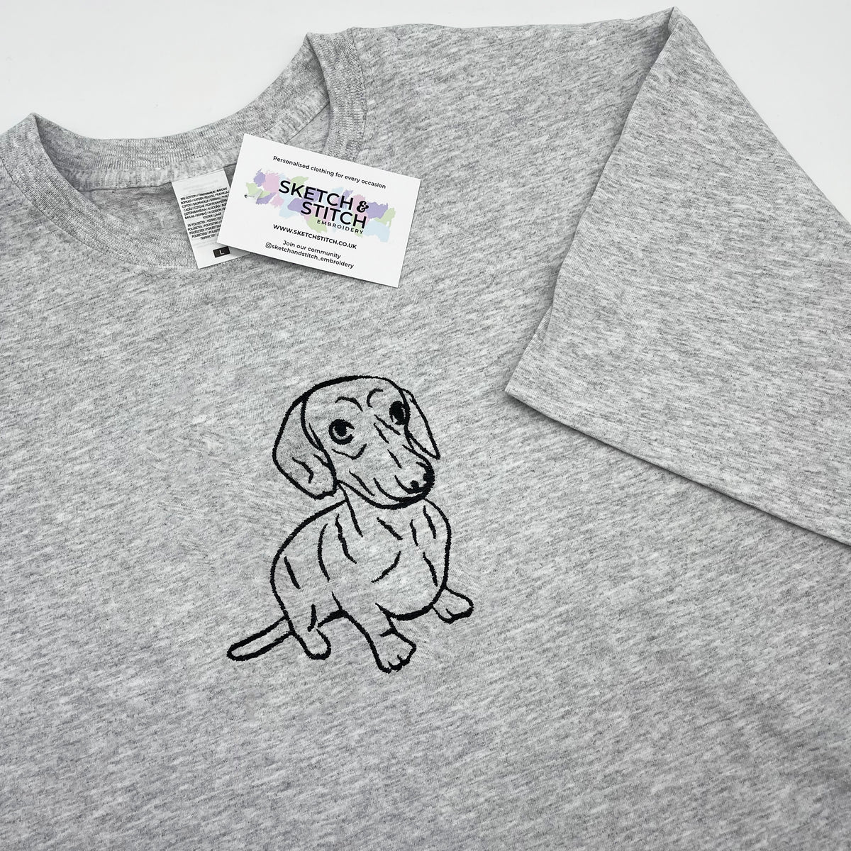 Adult T-shirt Pet Outline Stitch- Upload your photo