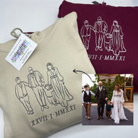 SPECIAL OFFER - Two Adult hoodies personalised photo outlines