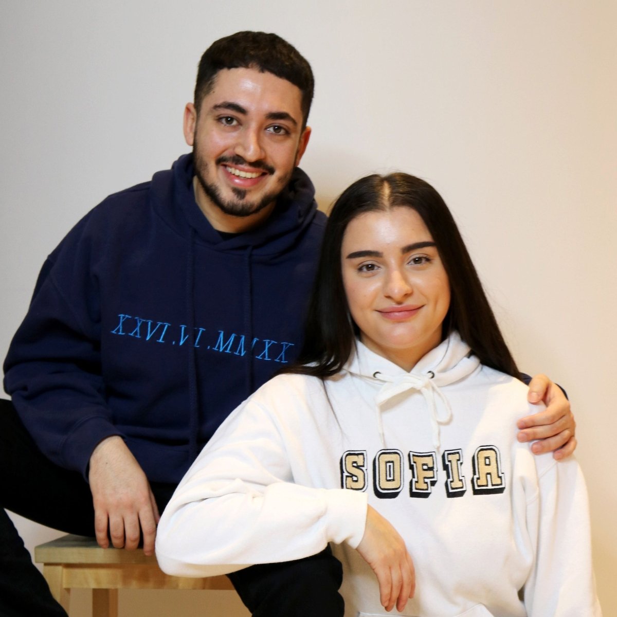 Adult hoodie personalised roman numerals