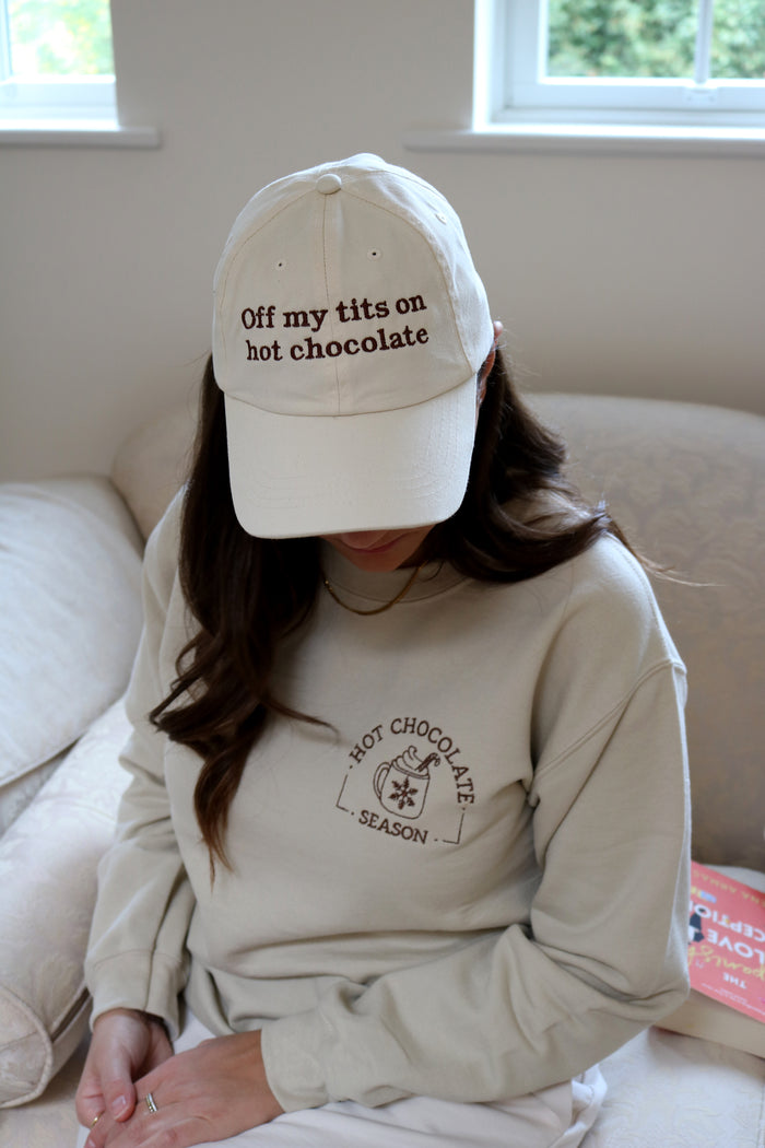 Adult sweatshirt hot chocolate season
