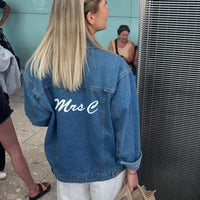 Women's denim jacket personalised text