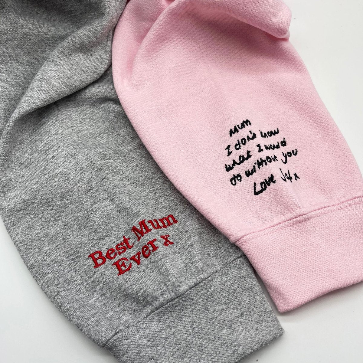 Adult sweatshirt personalised handwriting message