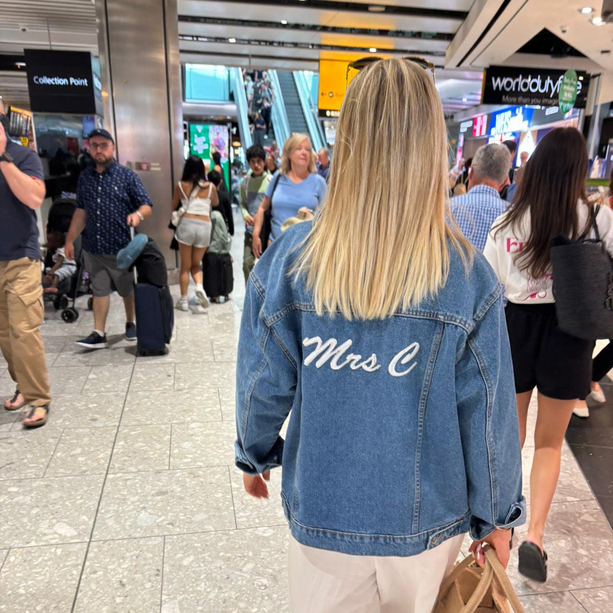 Women's denim jacket personalised text