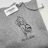 Father's Day Men's hoodie personalised photo outline - Sketch & Stitch