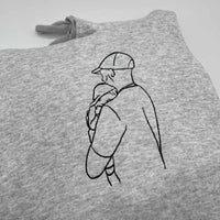 Father's Day Men's hoodie personalised photo outline - Sketch & Stitch
