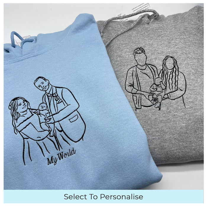 Father's Day Men's hoodie personalised photo outline