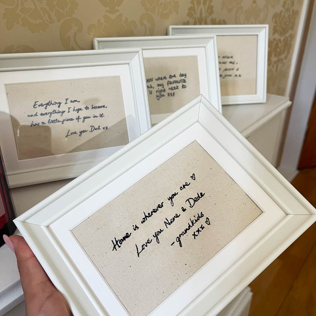 Personalised handwriting embroidery frame