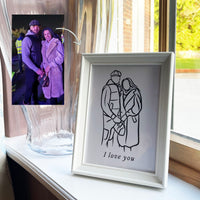 Personalised photo outline framed illustration