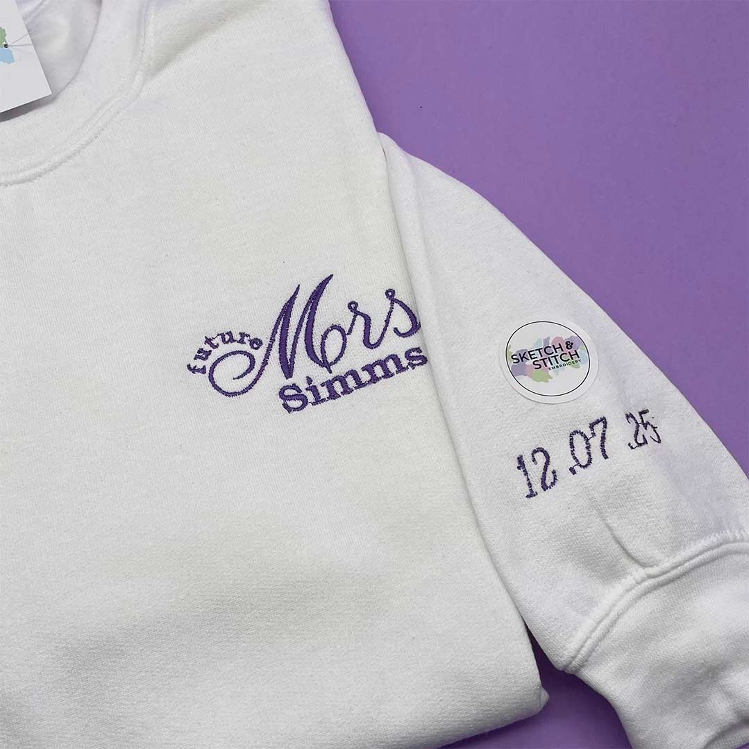 Adult sweatshirt personalised future Mrs - Sketch & Stitch