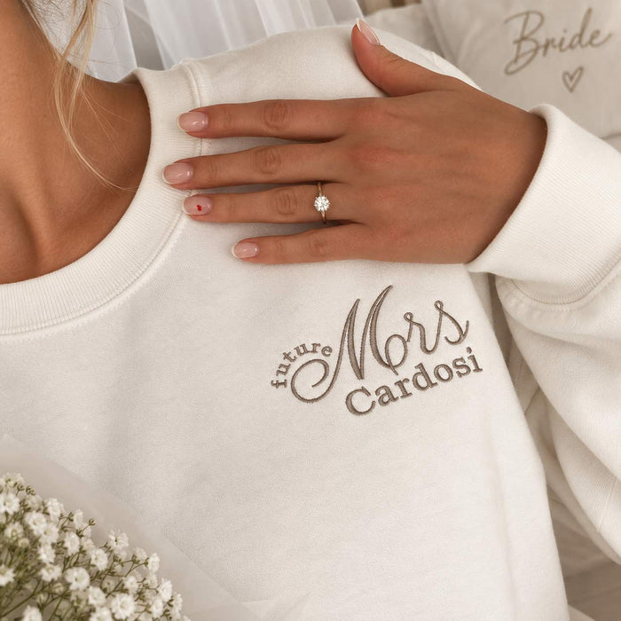 Personalised future Mrs embroidered sweatshirt