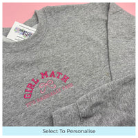 Adult sweatshirt girl math slogan