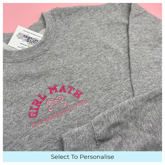 Adult sweatshirt girl math slogan