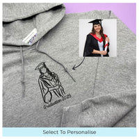 Adult hoodie personalised graduation photo outline