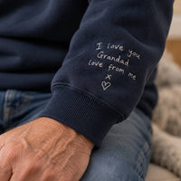 Personalised embroidered handwriting message hoodie