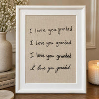 Personalised I love you handwriting embroidery frame