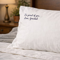 Personalised handwriting message pillowcase