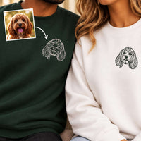 Personalised embroidered pet portrait sweatshirt - left chest