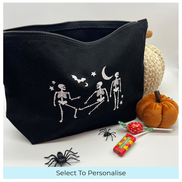 Halloween dancing skeleton pouch