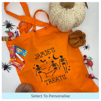 Personalised Halloween trick or treat tote bag